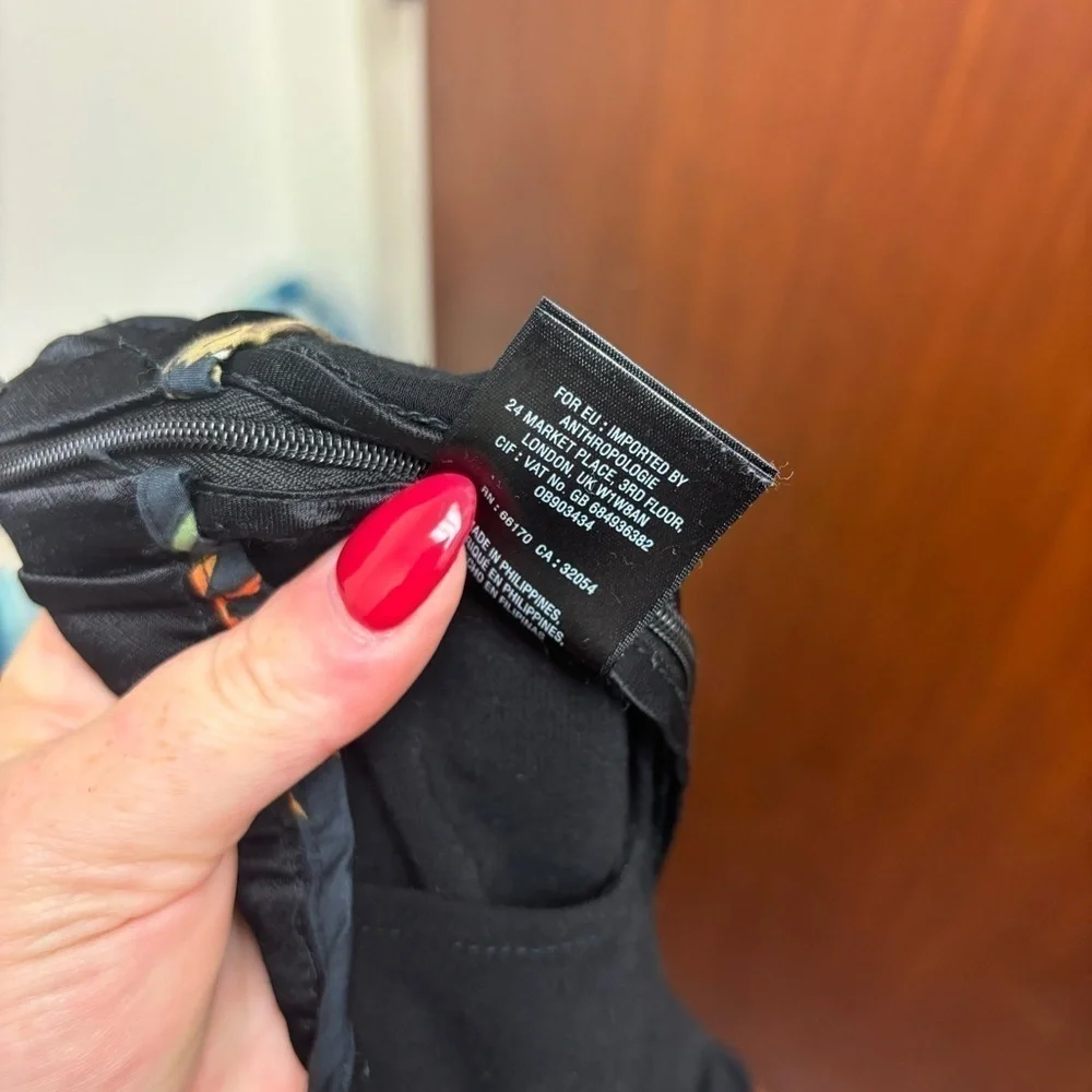 Anthropologie Ett Twa Black Satin Tie-Waist Pants